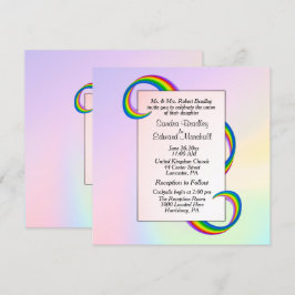 Rainbow Ribbon Wedding Einladung