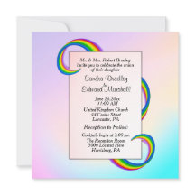 Rainbow Ribbon Wedding Einladung