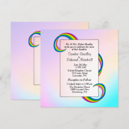 Rainbow Ribbon Wedding Einladung