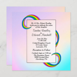 Rainbow Ribbon Wedding Einladung