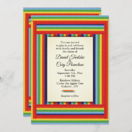 Rainbow Ribbon Wedding Einladung