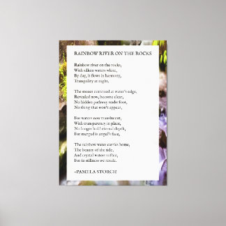 Rainbow River on Rocks Gedicht by Pamela Storch Leinwanddruck