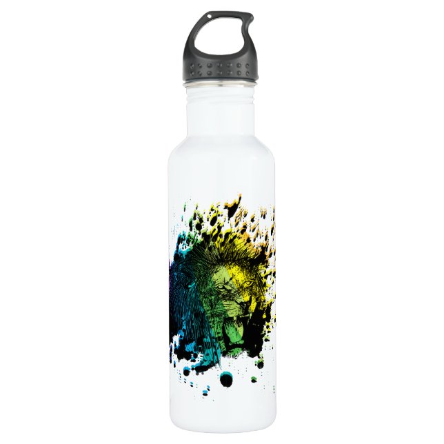Rainbow Roaring Lion Edelstahlflasche (Vorderseite)
