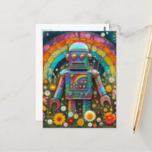 Rainbow Robot in einer Blume