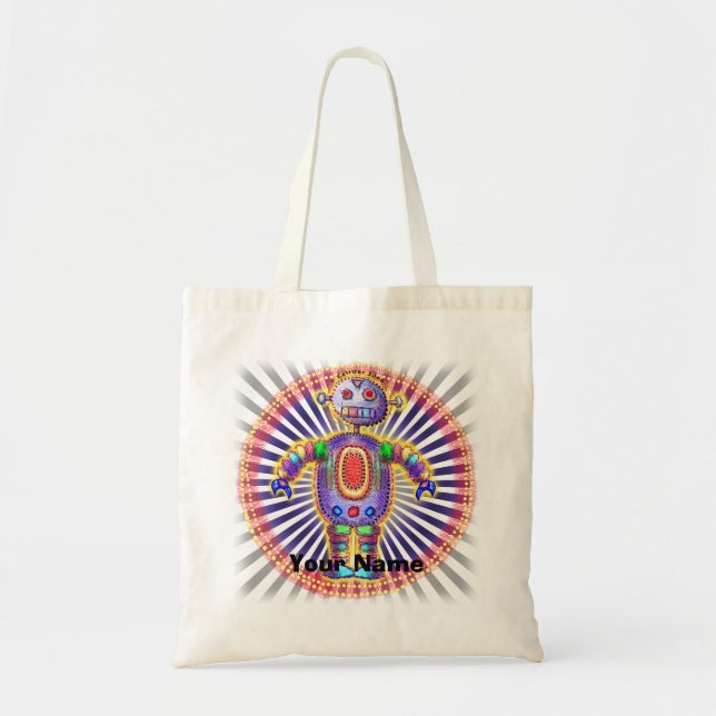Rainbow Robot Tote Bag Tragetasche (Vorne)