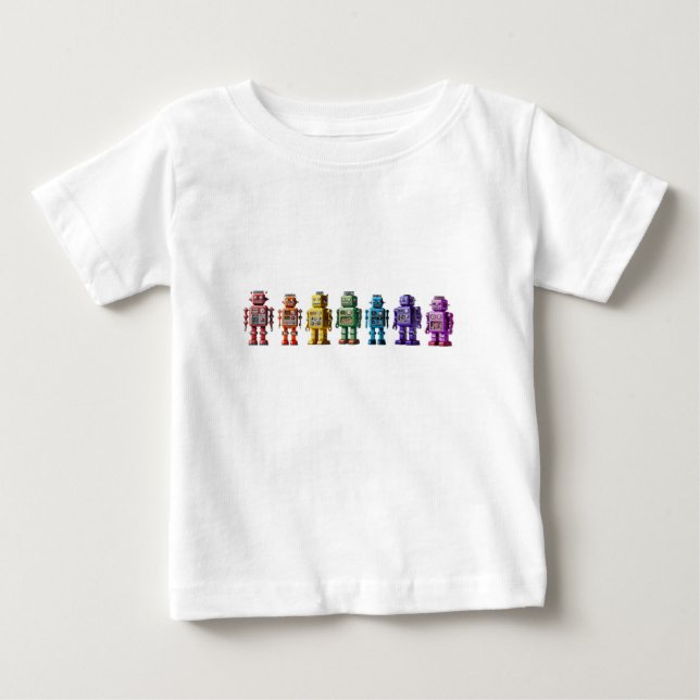 Rainbow Roboter Baby T-shirt (Vorderseite)