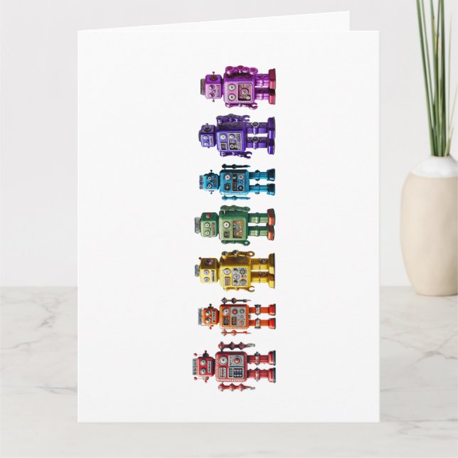 Rainbow Roboter Karte (Vorderseite)
