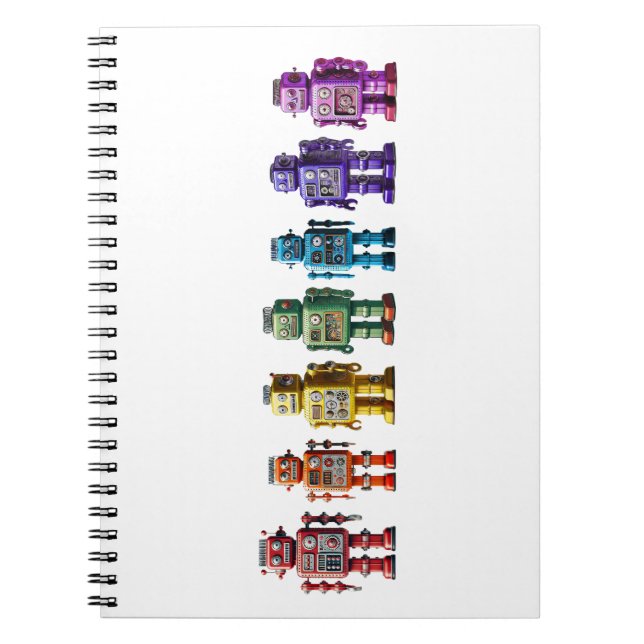 Rainbow Roboter Notizblock (Vorderseite)