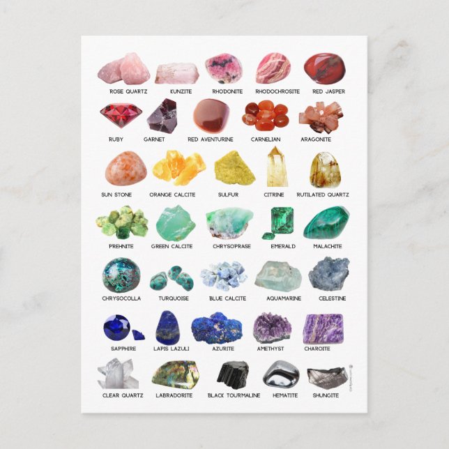 Rainbow Rock Crystal Collection Gemstone Postcard Postkarte (Vorderseite)
