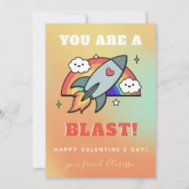 Rainbow Rocket Funkelnd Valentinstag Feiertagskarte