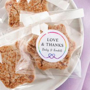 Rainbow Rope Heart Nautical LGBT Wedding Vielen Da Runder Aufkleber