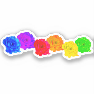 Rainbow-Rose Aufkleber