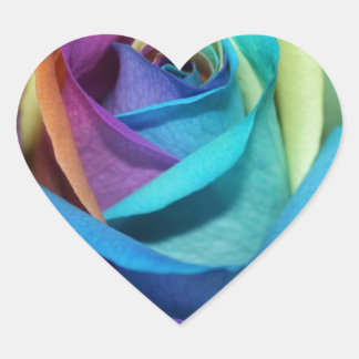 Rainbow Rose Blume Liebe Frieden Destiny Herz-Aufkleber