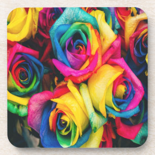 Rainbow Rose Bouquet Getränkeuntersetzer