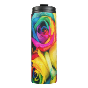 Rainbow Rose Bouquet Thermosbecher