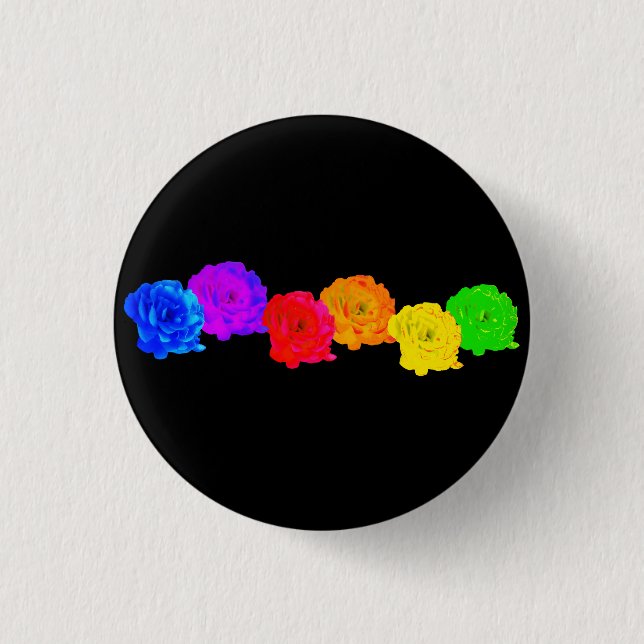 Rainbow-Rose Button (Vorderseite)
