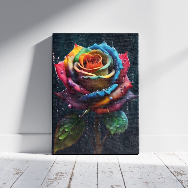 Rainbow Rose Canvas Print Leinwanddruck (Von Creator hochgeladen)