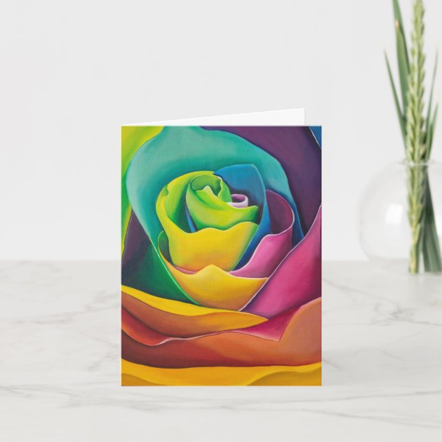 Rainbow-Rose Dankeskarte (Vorderseite)