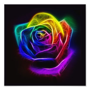 Rainbow-Rose-Fraktal Fotodruck