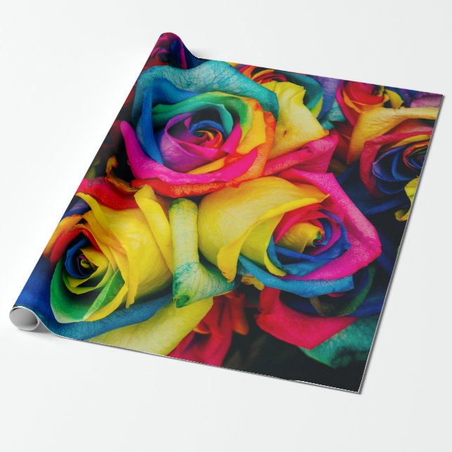 Rainbow-Rose Geschenkpapier (Ungerollt)