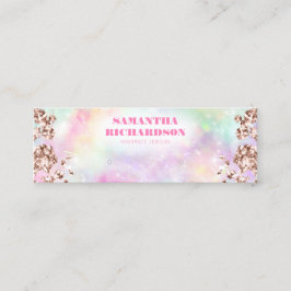 Rainbow Rose Gold Holographic Earring Display Mini Visitenkarte