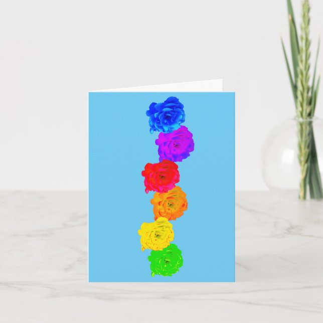 Rainbow-Rose Karte (Vorderseite)
