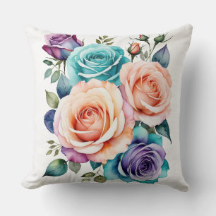 Rainbow Rose Kissen