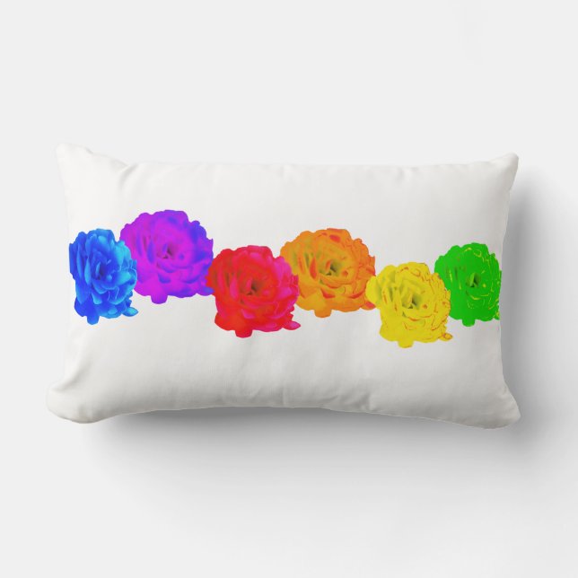 Rainbow-Rose Lendenkissen (Vorderseite)