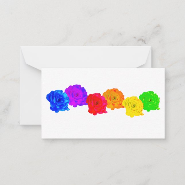 Rainbow-Rose Mitteilungskarte (Vorderseite)