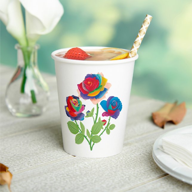 Rainbow-Rose Pappbecher (Von Creator hochgeladen)