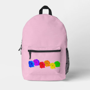 Rainbow Rose Pastell Pink Chic Bedruckter Rucksack