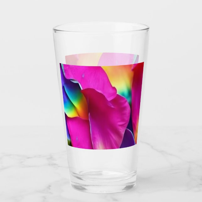 Rainbow Rose Petals Glas (Vorderseite)