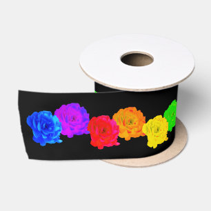 Rainbow-Rose Satinband