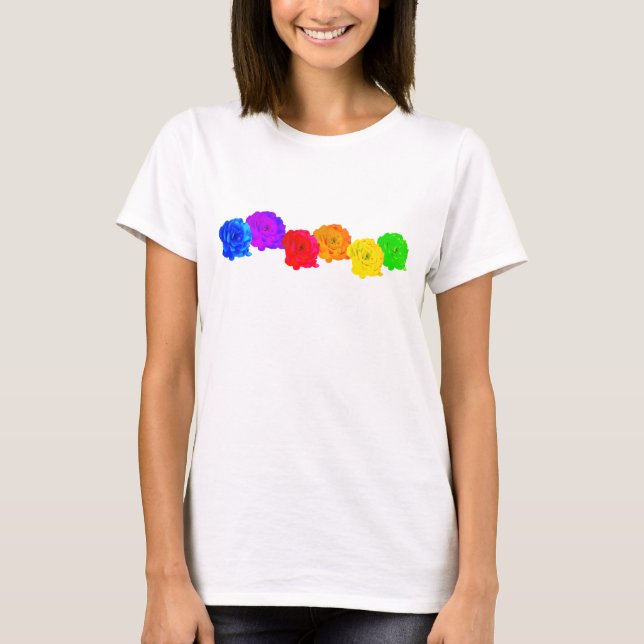 Rainbow-Rose T-Shirt (Vorderseite)