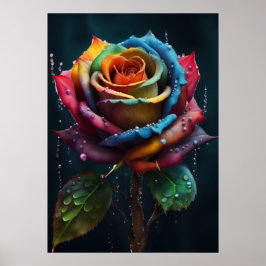 Rainbow Rosen Poster
