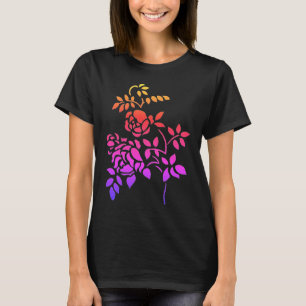 Rainbow Rosenknospe Stencil Art T-Shirt