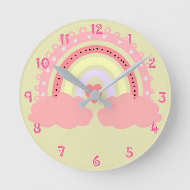 Rainbow Round Clock Runde Wanduhr (Vorderseite)