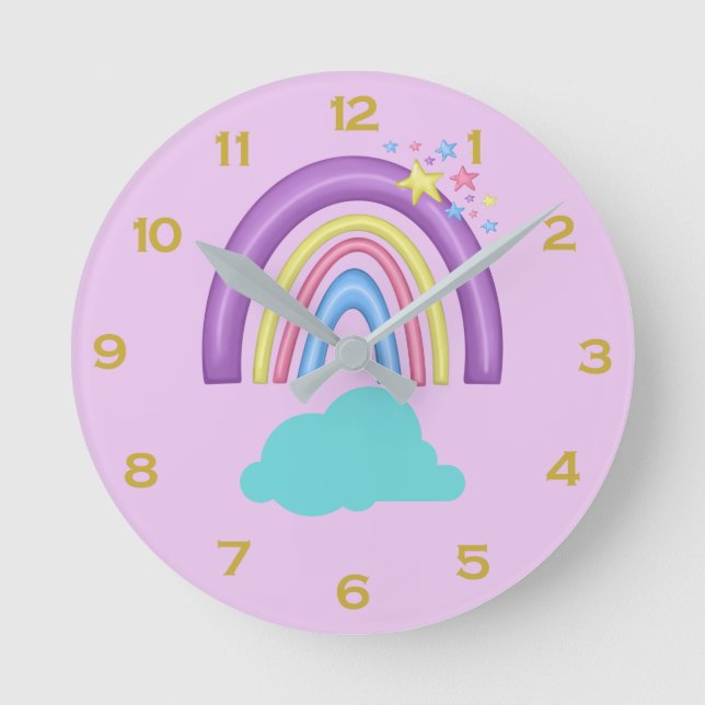 Rainbow Round Clock Runde Wanduhr (Vorderseite)