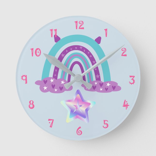 Rainbow Round Clock Runde Wanduhr (Vorderseite)