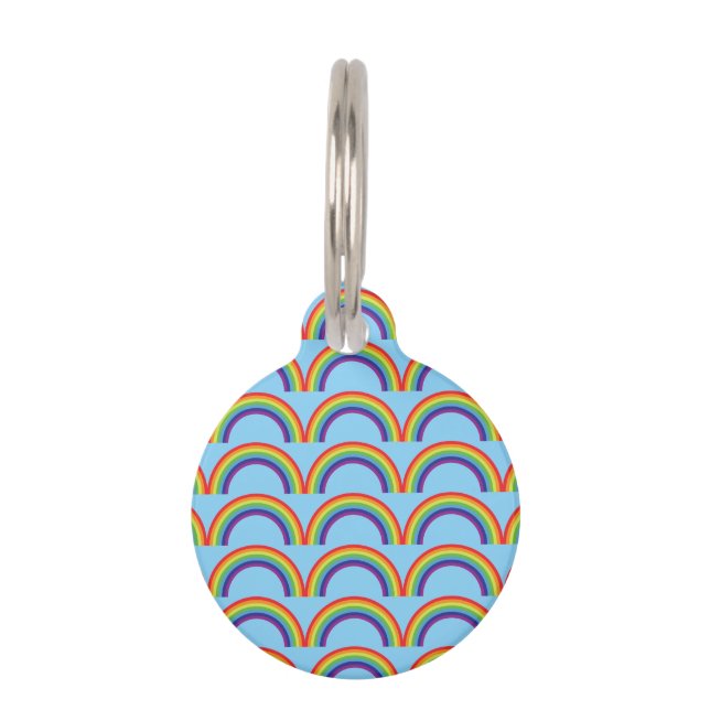 Rainbow Round Pet Tag Haustiermarke (Vorderseite)