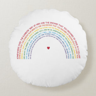 Rainbow Round Throw Kissen, irgendwo über Regenbog Rundes Kissen