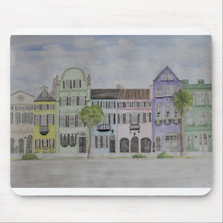 Rainbow Row Charleston SC Wassercolor Mousepad