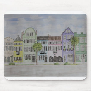 Rainbow Row Charleston SC Wasserfarbe Mousepad