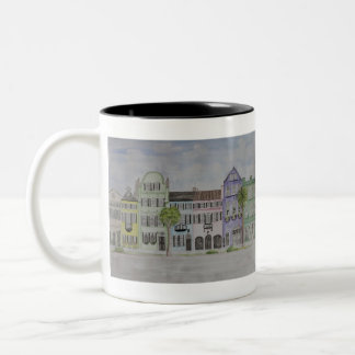 Rainbow Row Charleston SC Wasserfarbe Zweifarbige Tasse