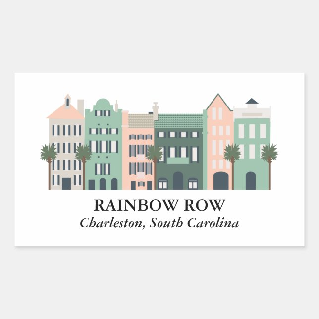Rainbow Row Charleston South Carolina Sticker (Vorderseite)