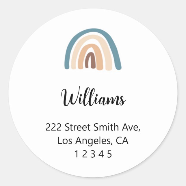Rainbow-Rücksendeadressen-Aufkleber Runder Aufkleber (Vorderseite)