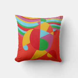 Rainbow Rush Abstract Throw Pillow Kissen