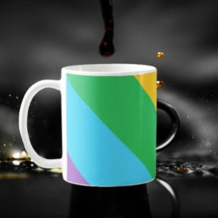 Rainbow Rush   Diagonale Pride Streifen Klassische Kaffeetasse
