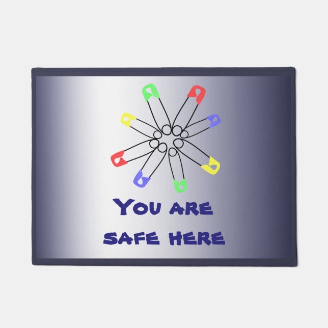 Rainbow Safety Button Solidarność Fußmatte (Vorderseite)