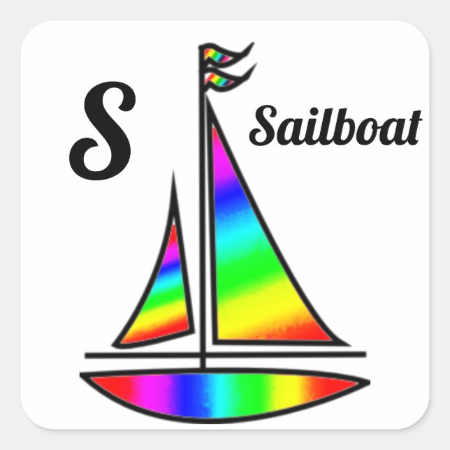 Rainbow Sailboat Stickers (Vorderseite)